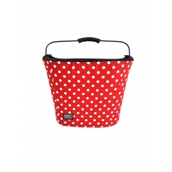 BBD obleka za kolesarsko košaro rdeča z belimi pikami