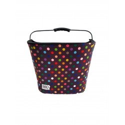 BBD obleka za kolesarsko košaro črna z barvnimi pikami